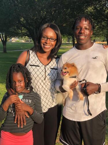 Granddaughter Zahra Brown and two of her children, my great-grandson Jaylin Brown and great-granddaughter Kendra Mozella Brown.